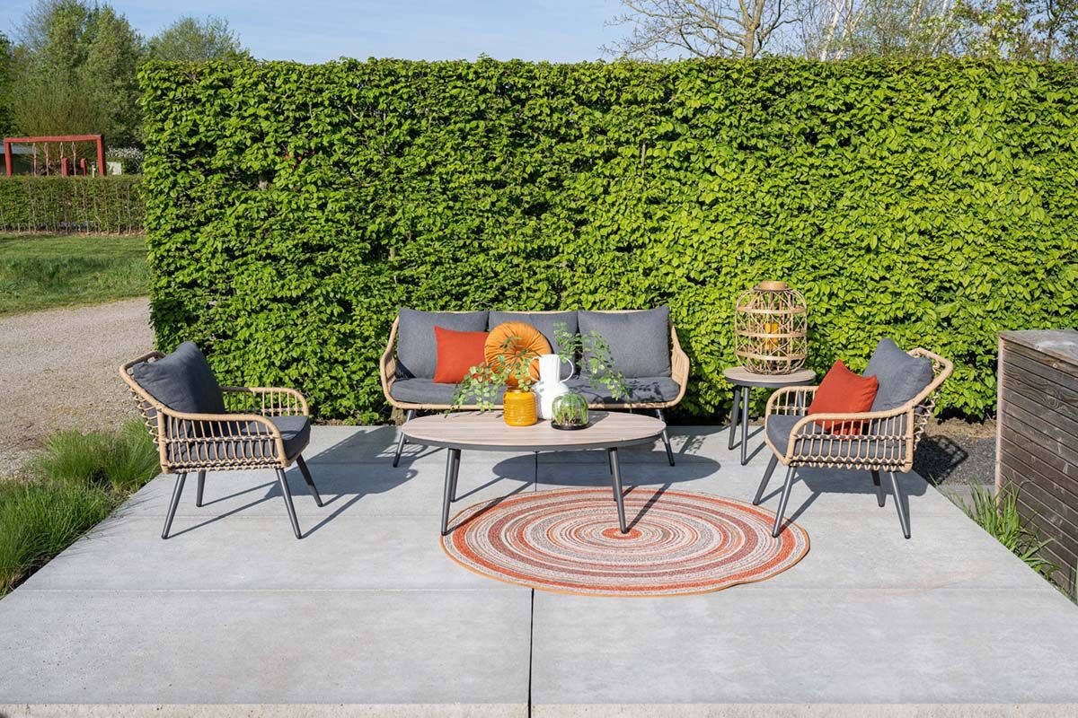 Garden Impressions Margriet loungeset 5-dlg - grijs/bruin