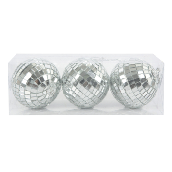 Christmas Goods kerstballenmix 3 stuks disco Ø 8 cm