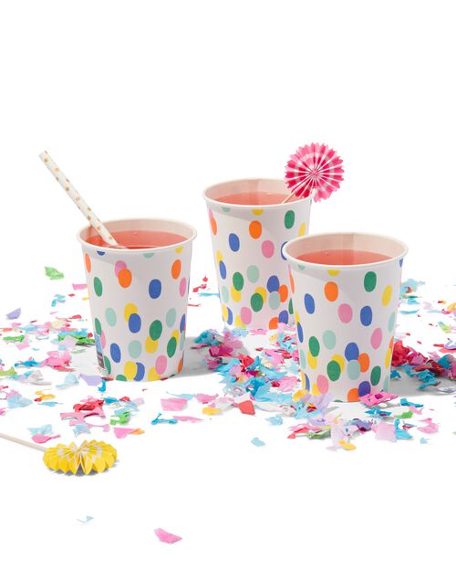 8 gobelets en carton confetti 250ml
