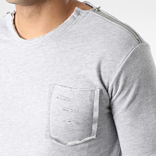 Sweat Crewneck WS016 Gris Chiné
