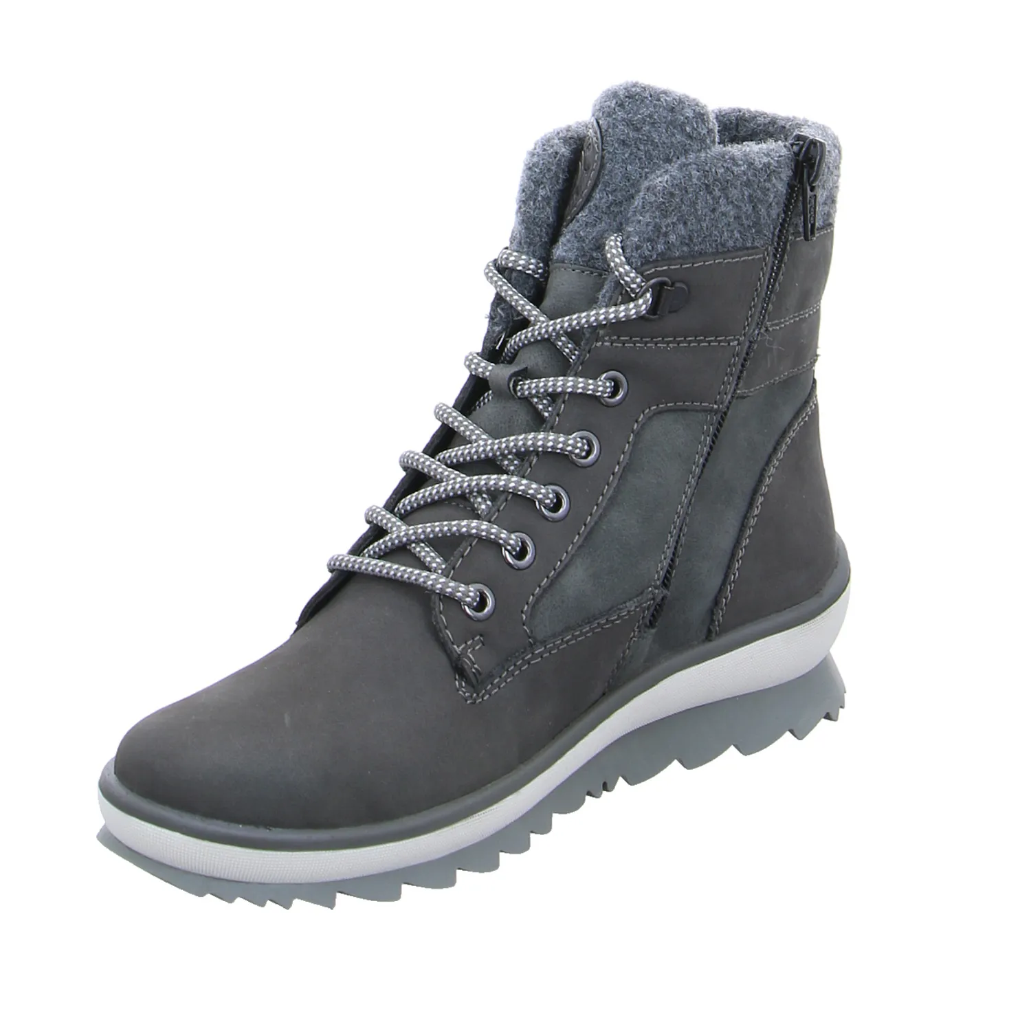 REMONTE Comfort-Snowboot Grau Leder  mit TEX Membrane
