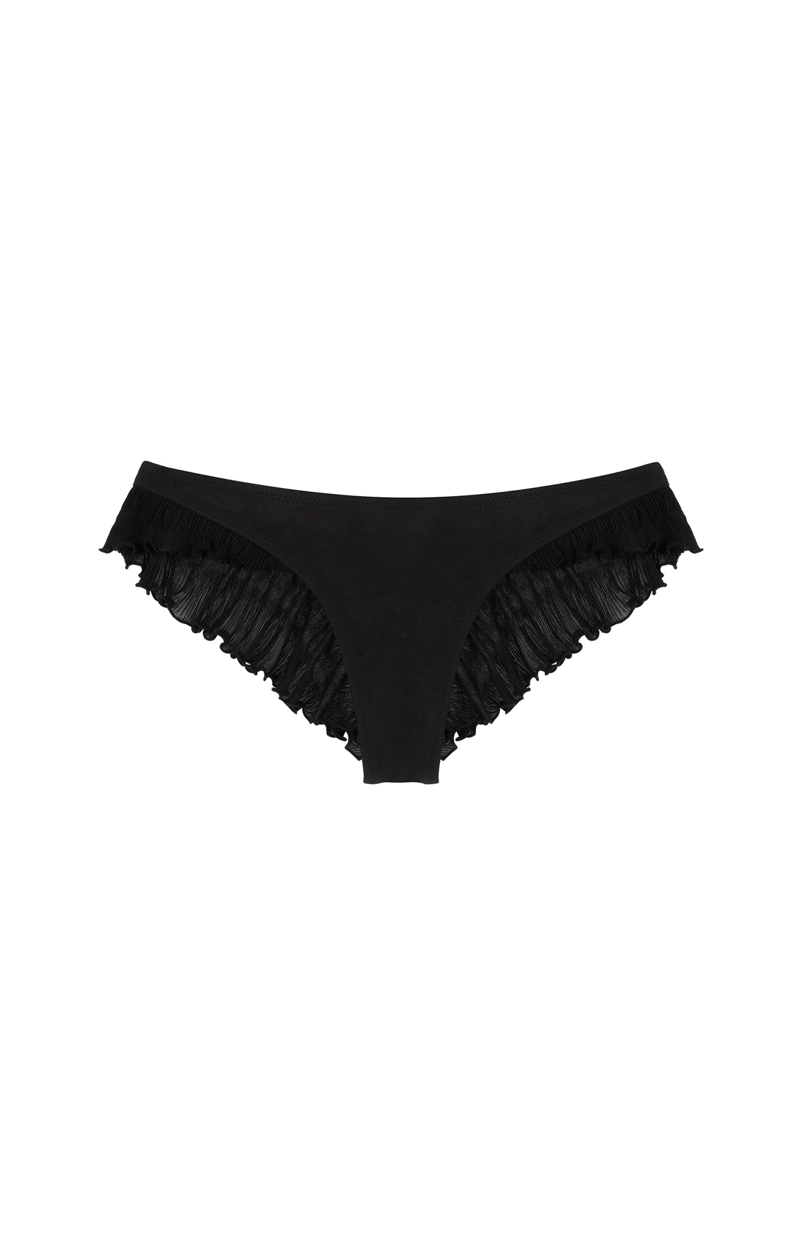 alala Bas de maillot de bain string noir à volant Noir