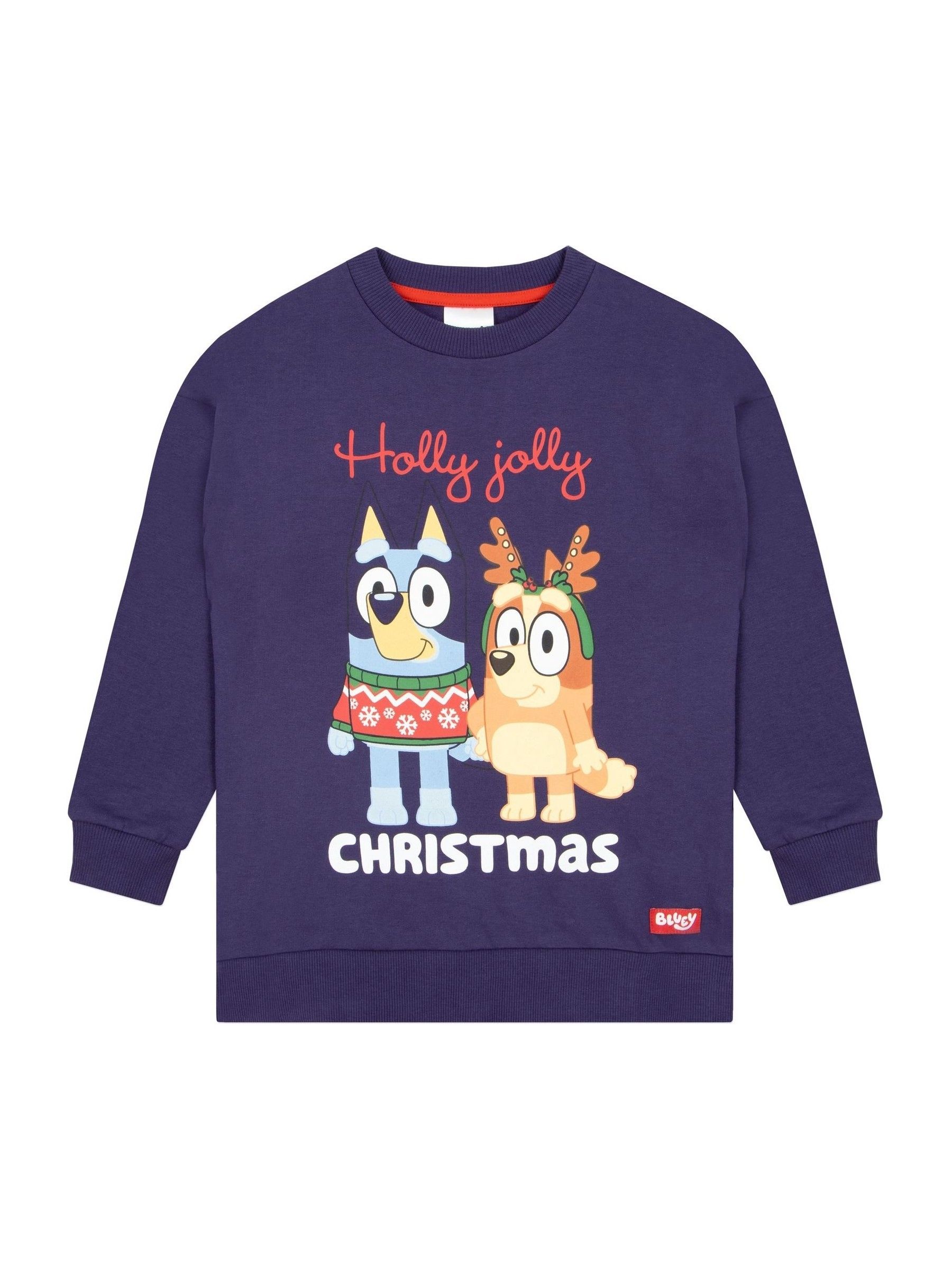 Kerst 100% katoenen sweatshirt met Bluey en Bingo-personages