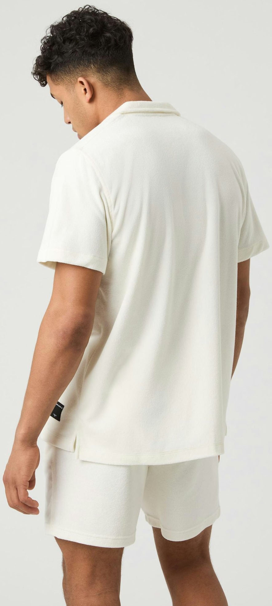 Borg Toweling Pool Shirt Herre WE003/Egret