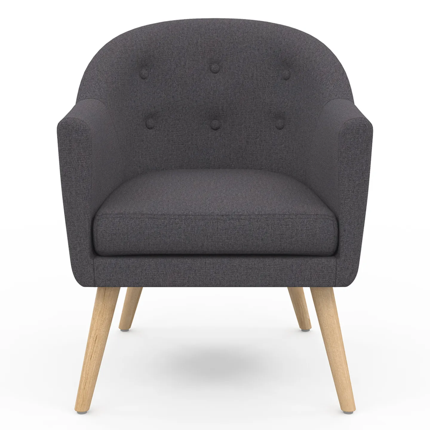 Fauteuil scandinave OLAN cabriolet en tissu gris anthracite