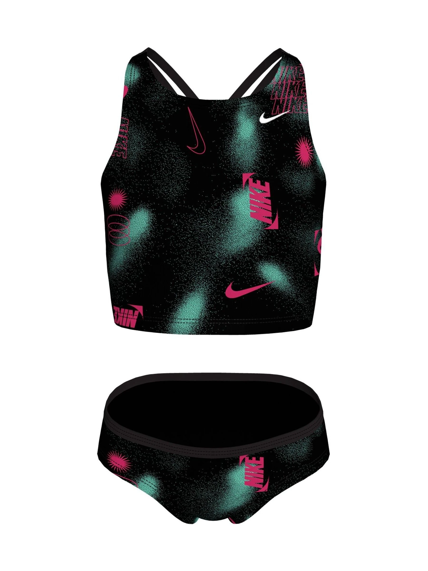 Zwart - Nike Merk Blast Spiderback Midkini Bikini Set