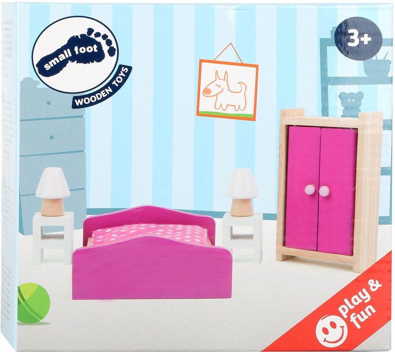 Small Foot - Houten Poppenhuis Meubeltjes - Slaapkamer - 6dlg. - Massief Hout
