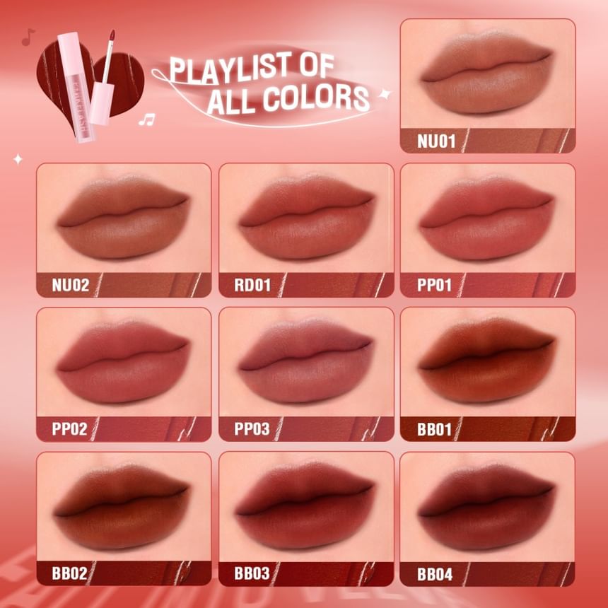 PINKFLASH - Luchtige matte mousse tint - 10 kleuren