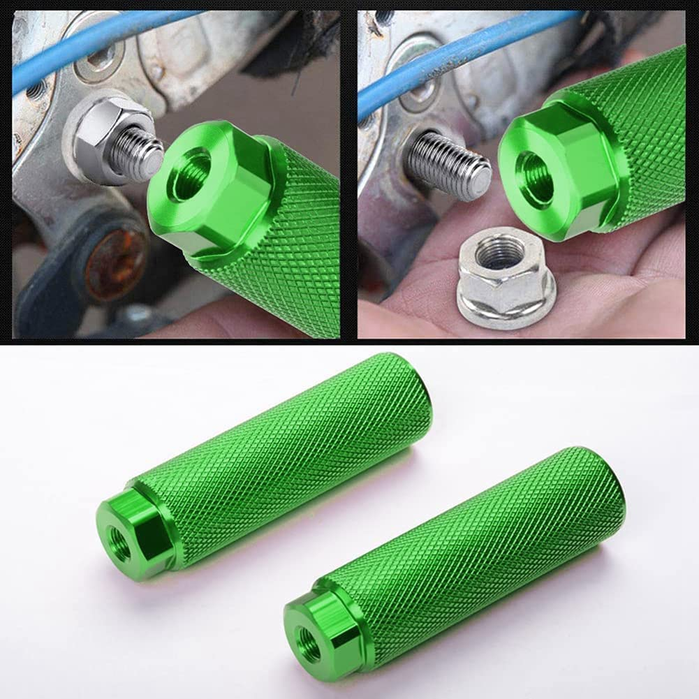 (1 Paar) Aluminium Rutschfeste Fahrrad Fuss Stütze Mountain Bike Pegs - Grün