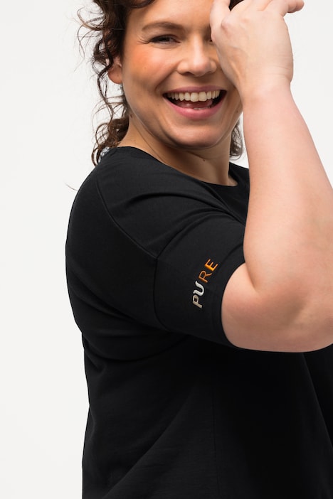 T-Shirt, Saumband, Rundhals, Halbarm, Biobaumwolle