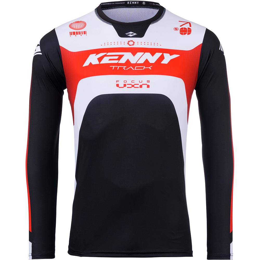 Kenny - Maillot Track Focus Noir / Rouge / Blanc