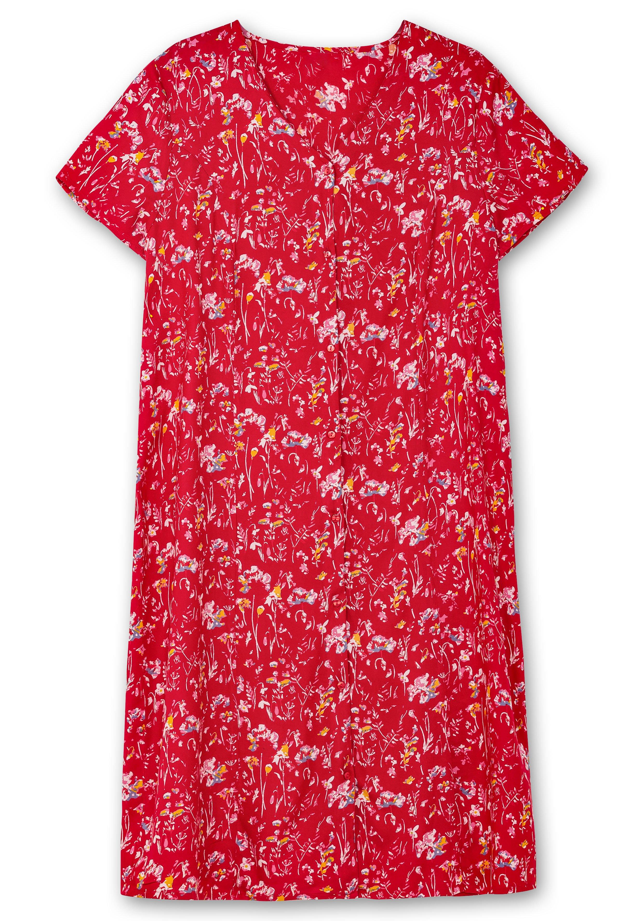 Kleid mit Knopfleiste und Blumendruck