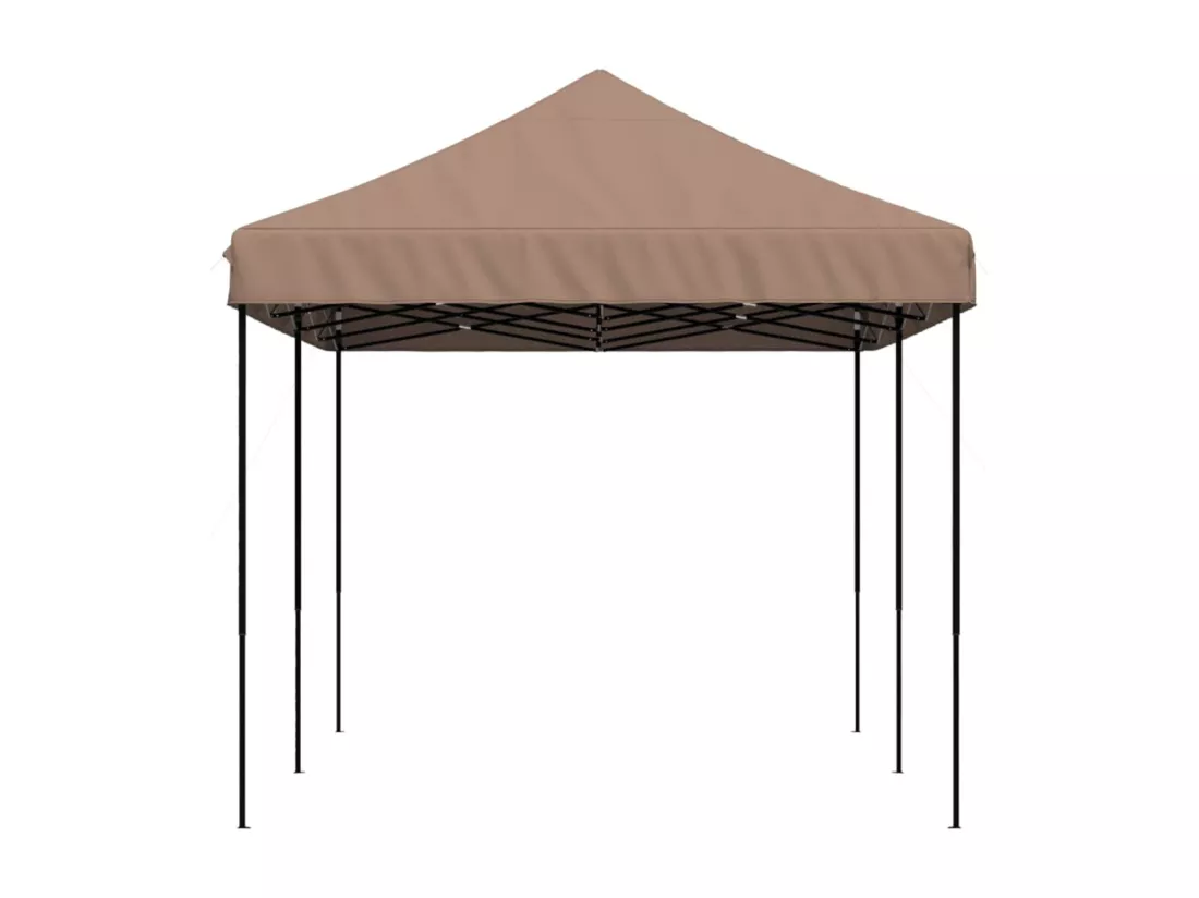 Tente de réception pliable escamotable marron 580x292x315 cm