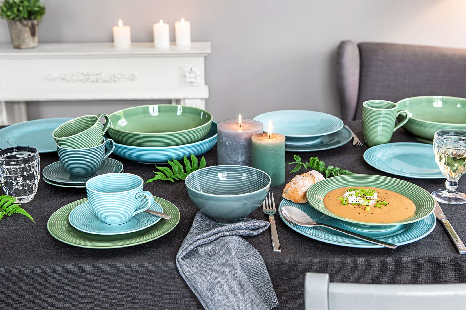Seltmann Weiden Schale BEAT COLOR GLAZE 6er Set perlgrau