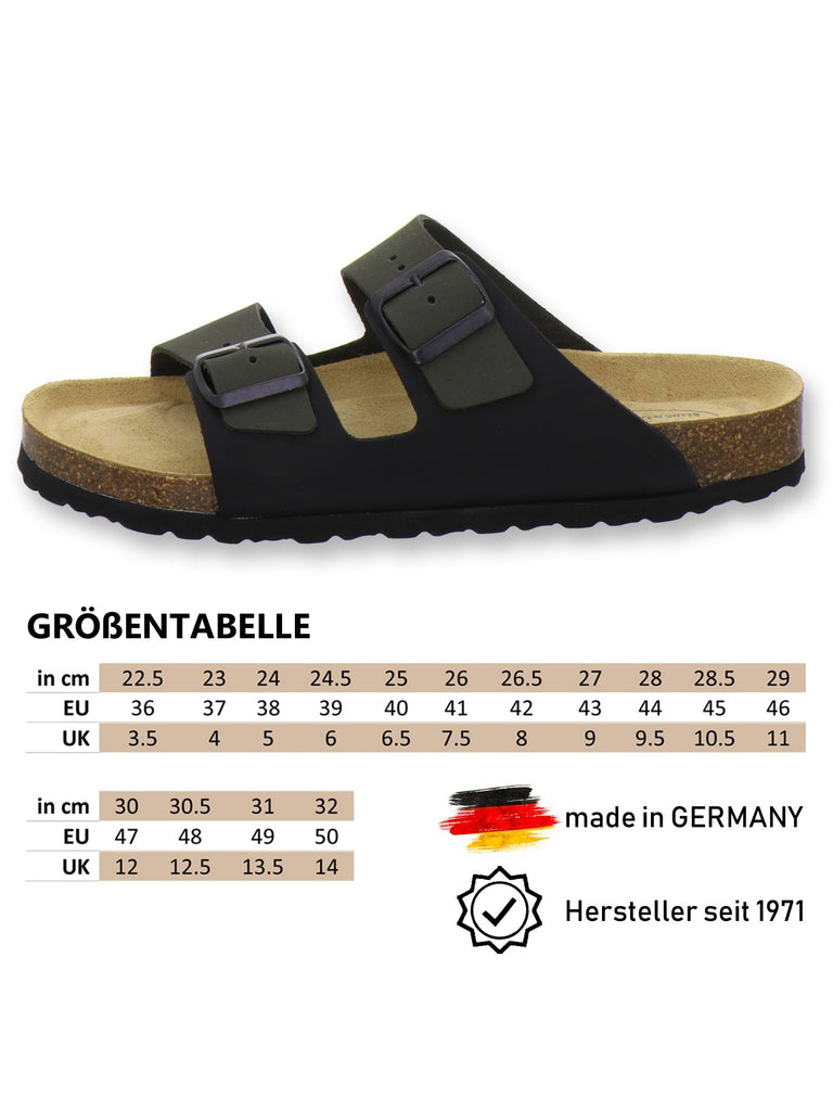 Pantoletten Herren Leder olive
