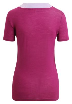 T-shirt Manches Courtes Mérinos Femme Icebreaker ZoneKnit Violet/Rose