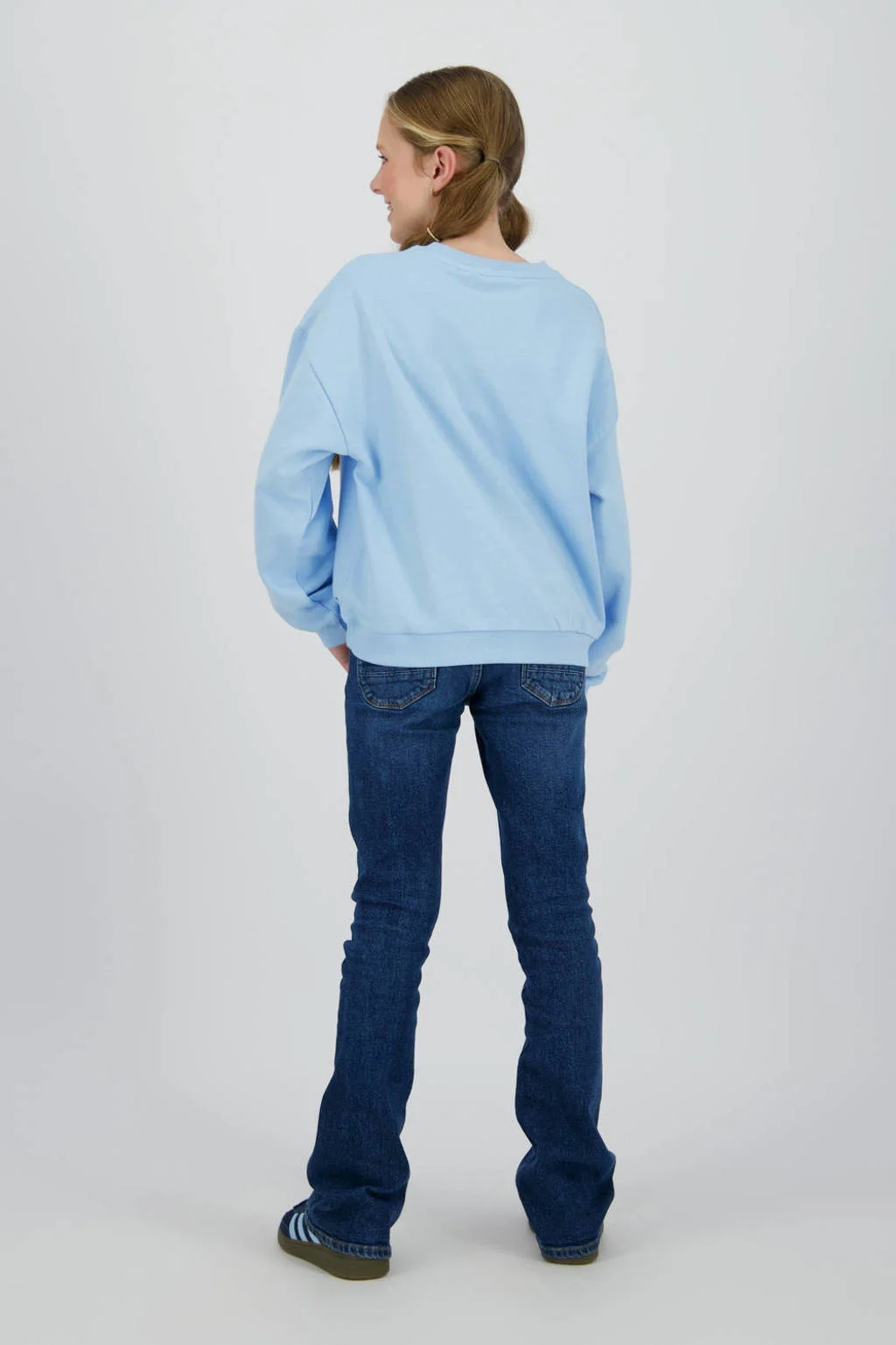 Raizzed sweater lichtblauw