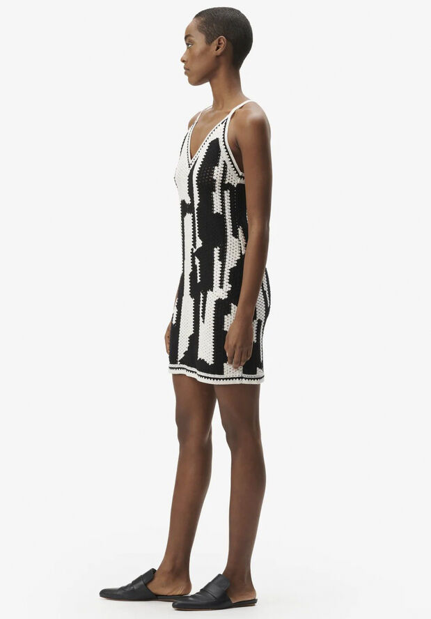 Lala Berlin Dress Kaleen Black white crochet