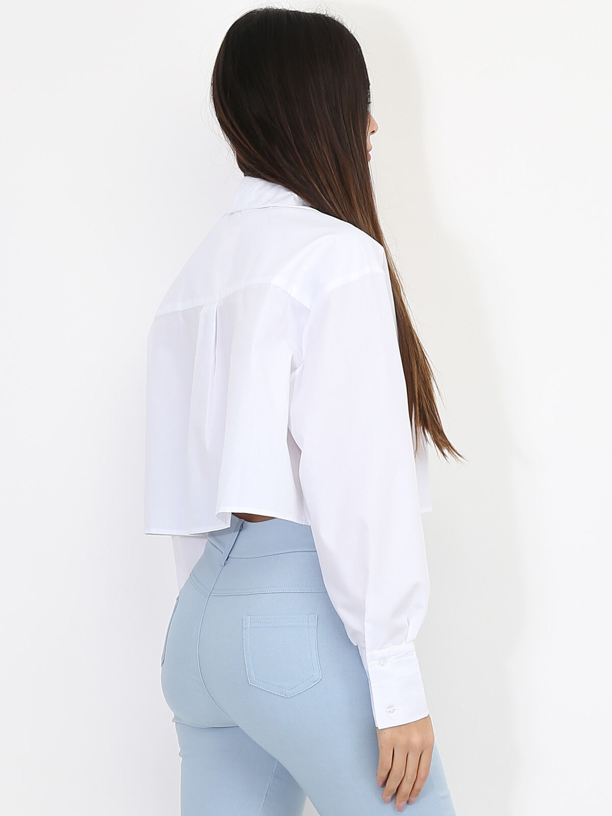 Chemise cropped et ample- Blanc