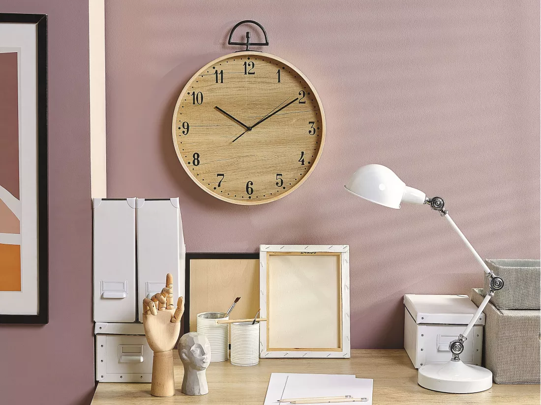 Horloge murale OPFIKON 40 cm Marron clair