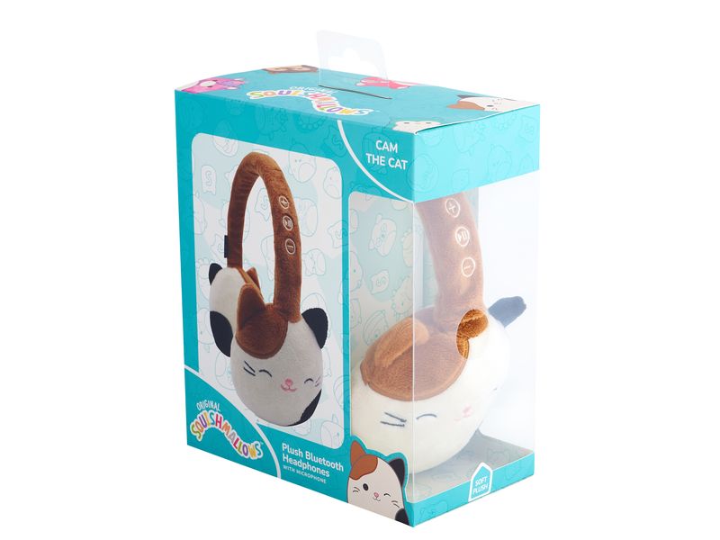 Squishmallows Kinderkopfhörer Cam Bluetooth Braun/Schwarz/W Kabellose Plüsch-Kopfhörer