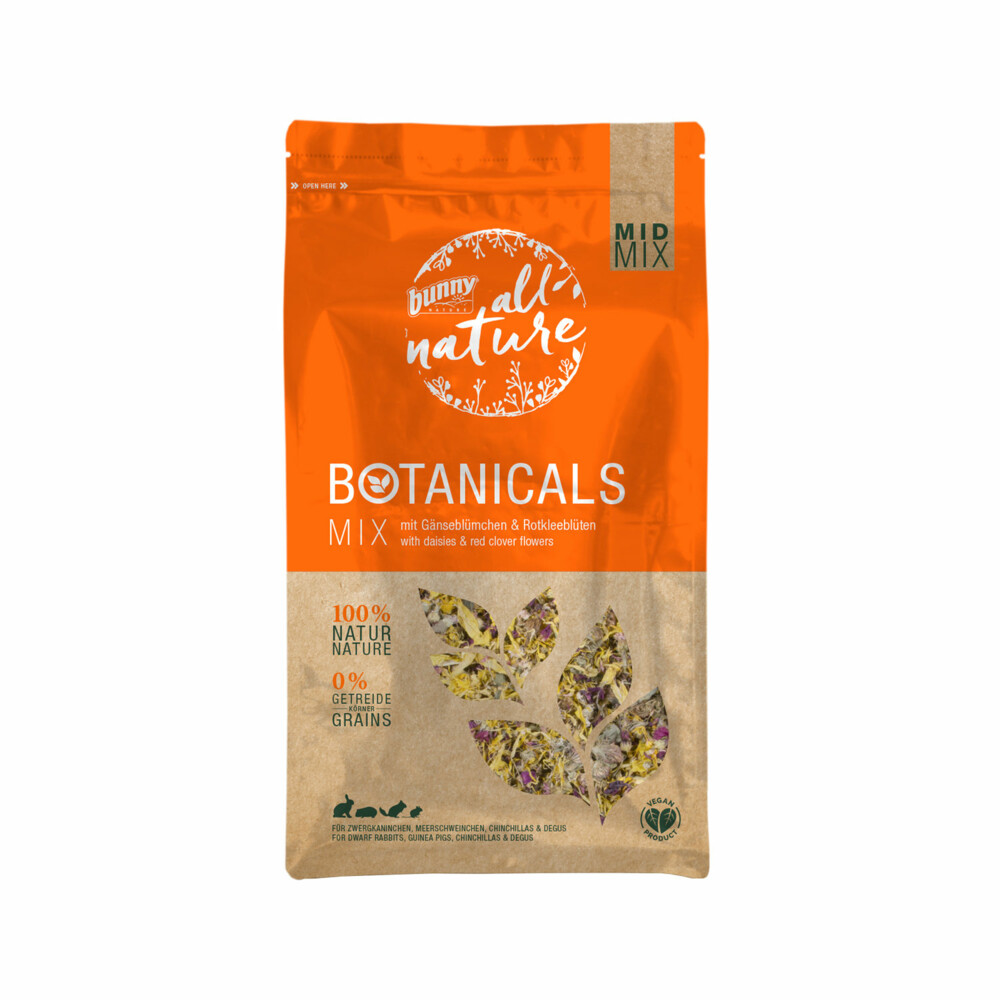 Bunny Nature Botanicals Konijnensnack Madelief - Rode Klaver120 gr