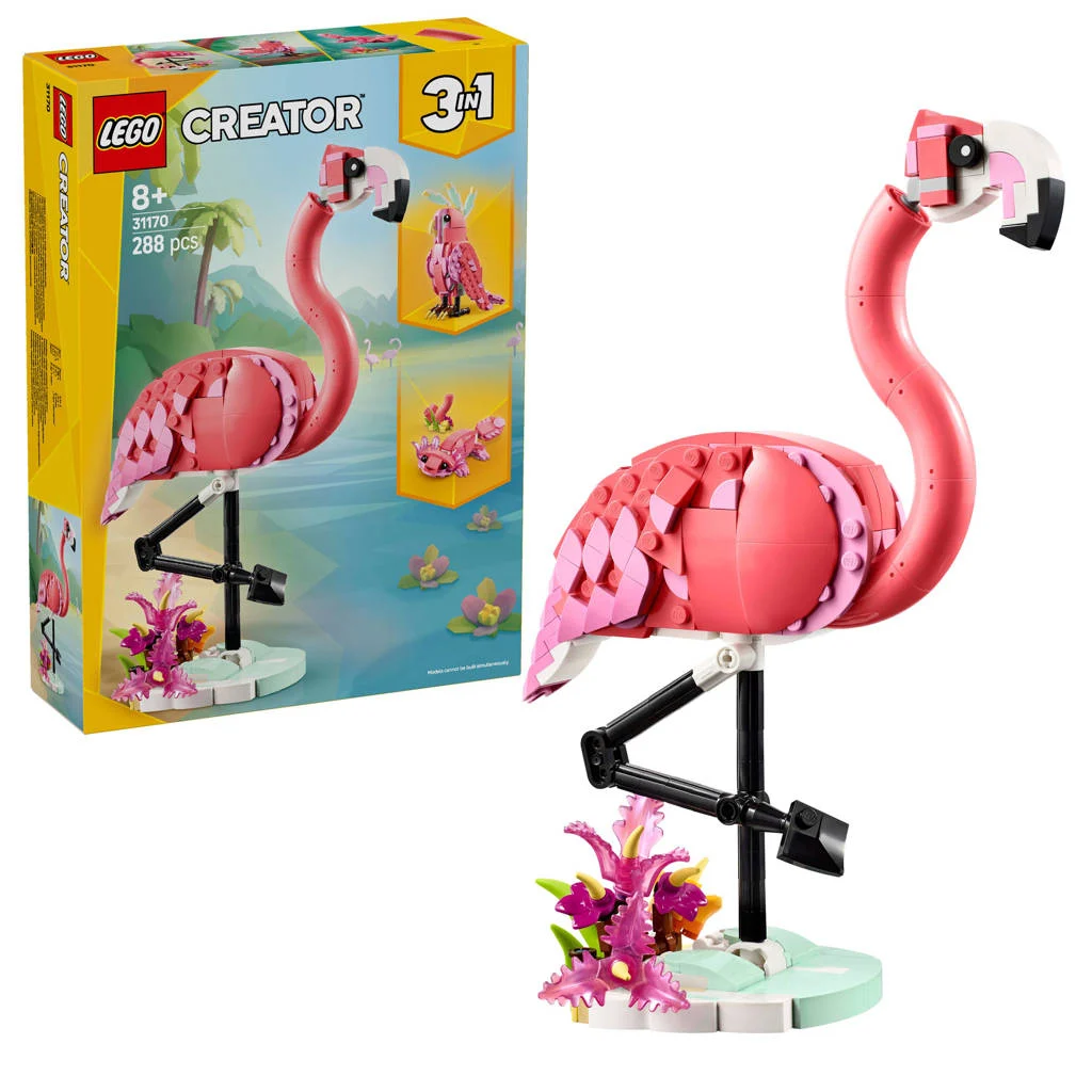 3in1 Wilde dieren: roze flamingo set 31170