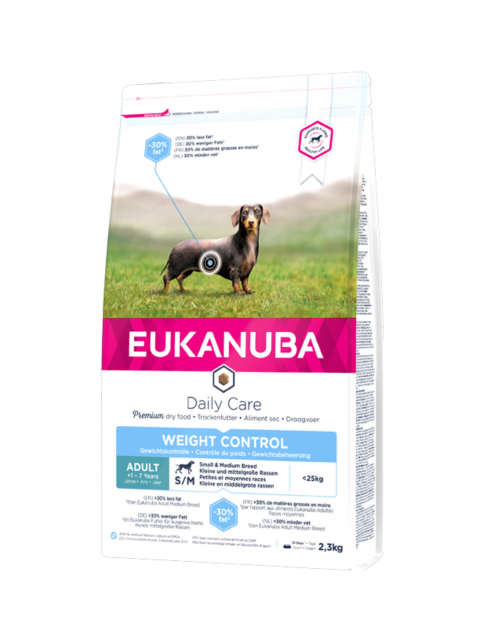 Eukanuba Adult Small & Medium Breed Weight Control - Hondenvoer - Kip 2.3 kg