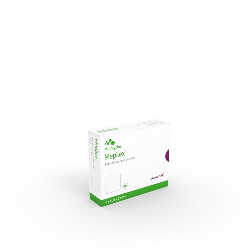MEPILEX Schaumverband Safetac<br>5 Stück, 5x5cm, Silikon