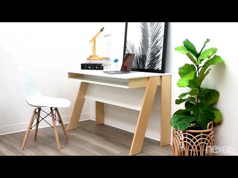 Nexera Bureau de Travail Tangent - Charcoal  Naturel