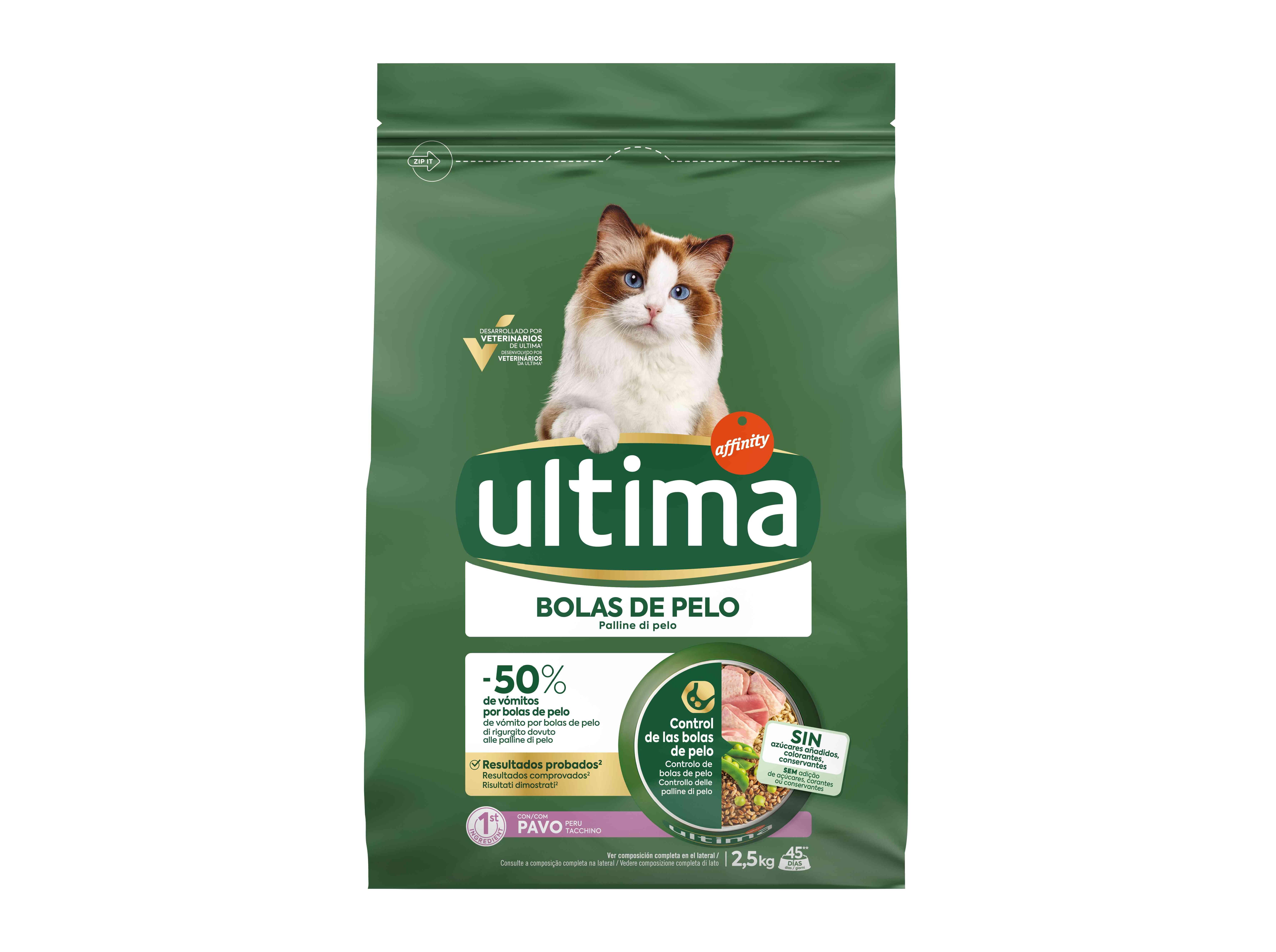 RAÇÃO PARA GATO ULTIMA BOLAS DE PÊLO 2.5KG