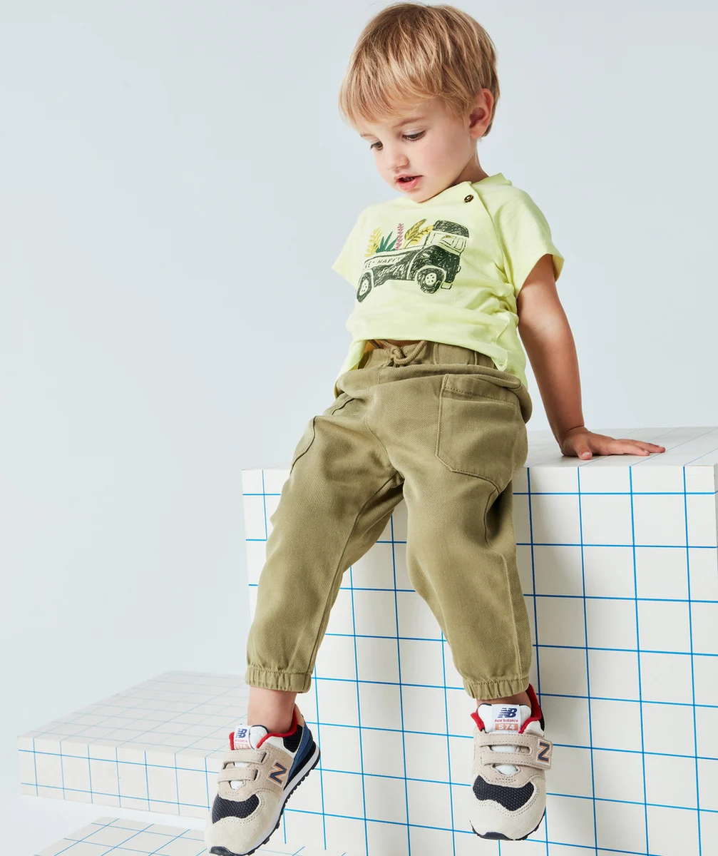 PANTALON DROIT BÉBÉ GARÇON KAKI EN VISCOSE RESPONSABLE
