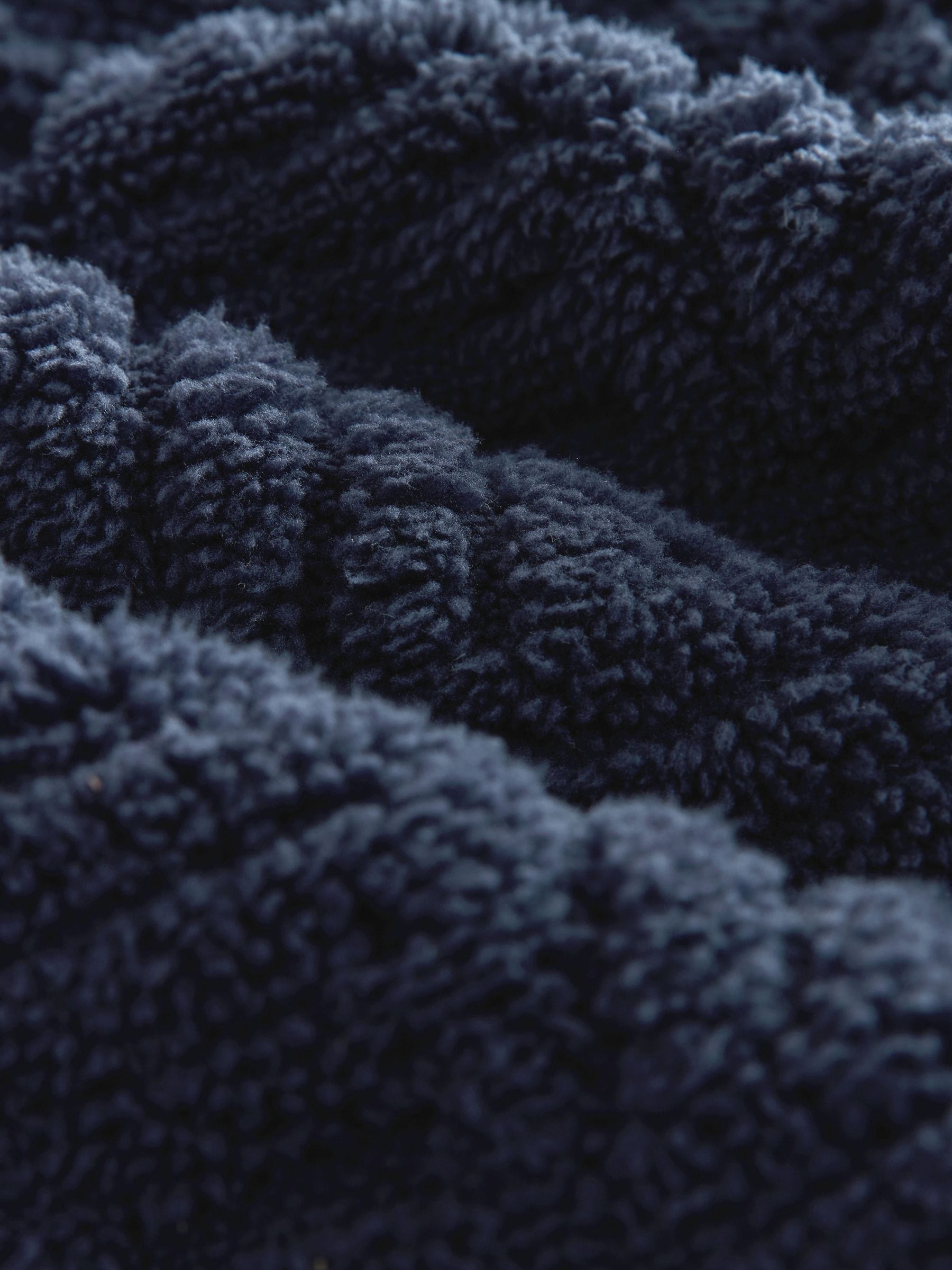 Donkerblauw - Patterned Cut Borg Dressing Gown