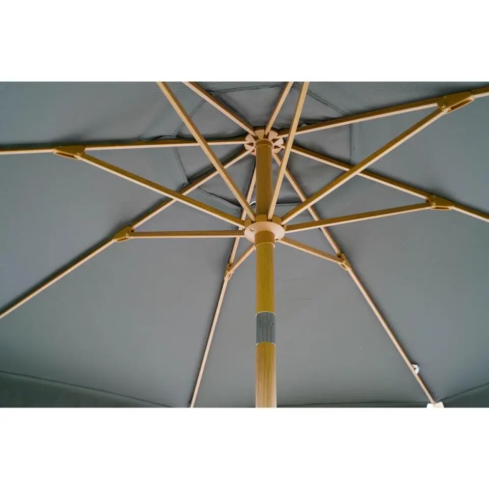 Les - Parasol Libra houtlook Ø3mtr - grijs