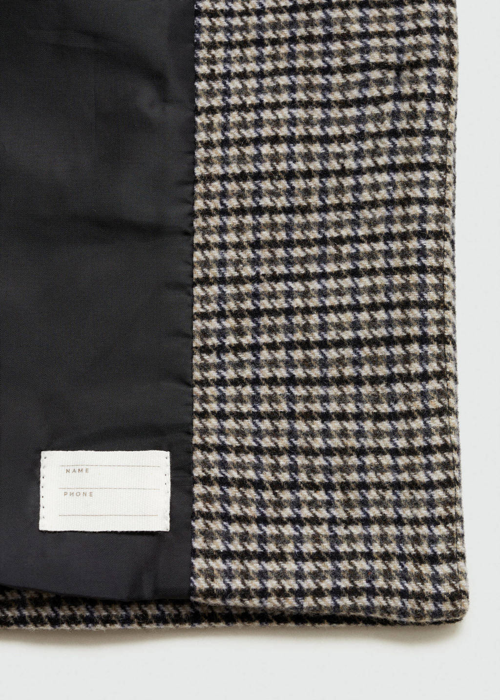 Mango Kids winterjas met pied-de-poule bruin/beige/zwart