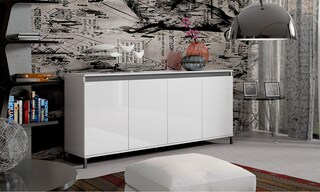 Kommode LUNA 40 x 184 x 84 cm weiß/grau