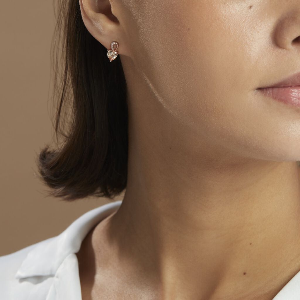 Boucles D'oreilles Puces Argent Rose Atieno Oxyde De Zirconium