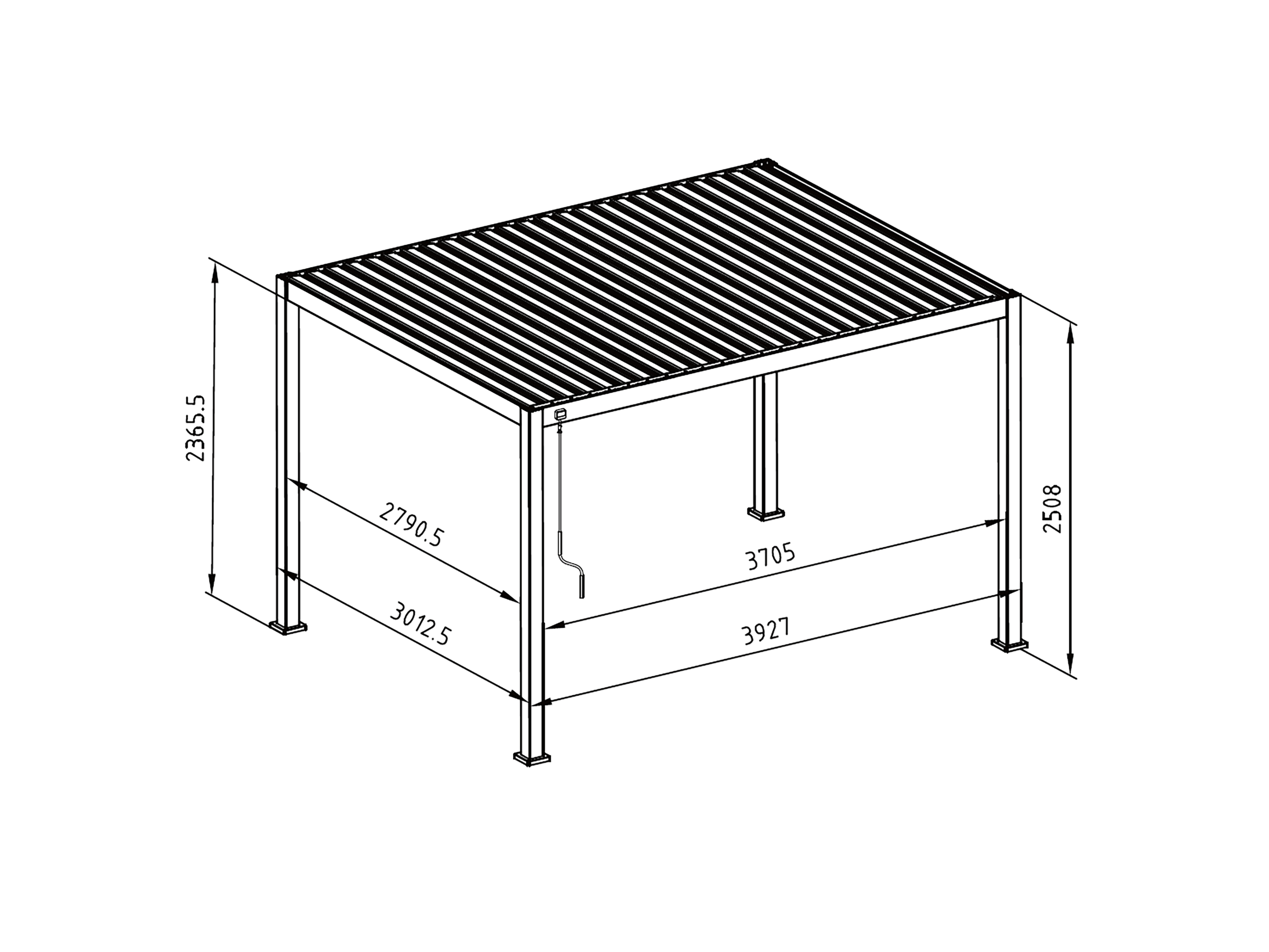 Mirador Deluxe 300 x 400 cm elektrische overkapping - antraciet