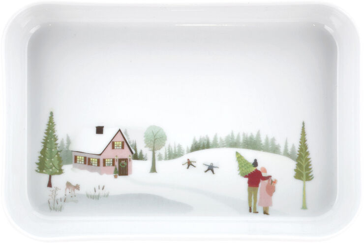 Pillivuyt Fad rektangulært Vinter 18 x 12 cm Hvid Ovnfast porcelæn Hvid