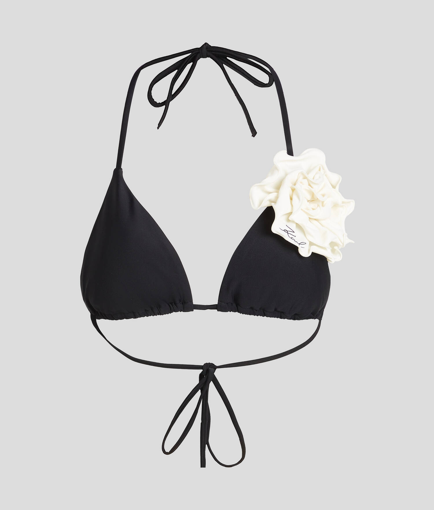 HAUT DE BIKINI TRIANGLE FLORAL - Noir