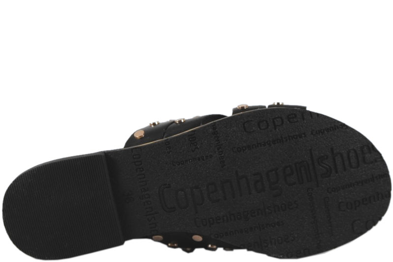 COPENHAGEN SHOES LALA STUDS SORT SLENTERS I SKIND
