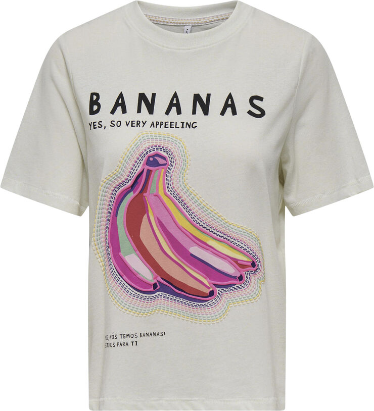 ONLY ONLBLINIS LIFE S/S FRUIT TOP BOX JR Bright white/bananas
