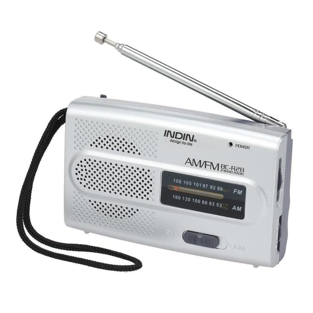 INDIN BC-R28 AM FM bærbar lommeradio med minihøjttaler