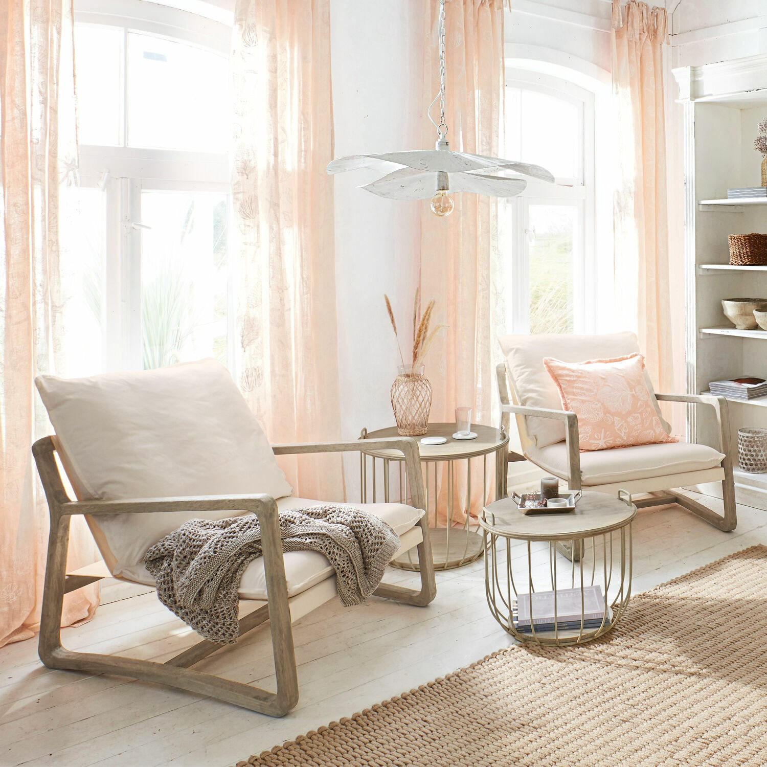 Sessel Jowna creme/braun