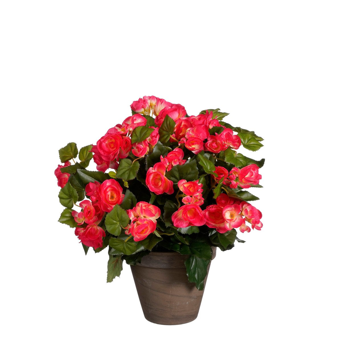 Mica decorations fleur artificielle begonia - 36x36x37 cm - pe - rose