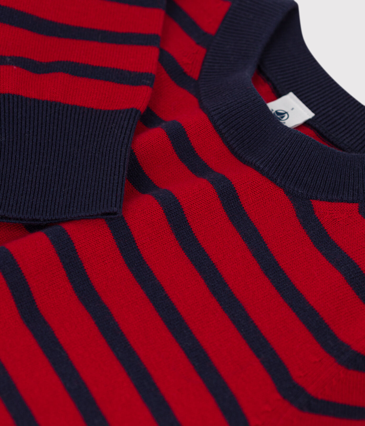 Pull en laine et coton marinière Femme