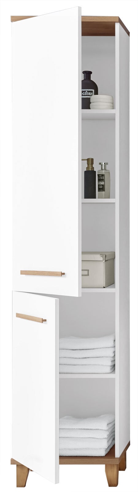 Hochschrank South Weiß/Riviera Eiche hell Nachbildung ca. 45 x 198 x 30 cm