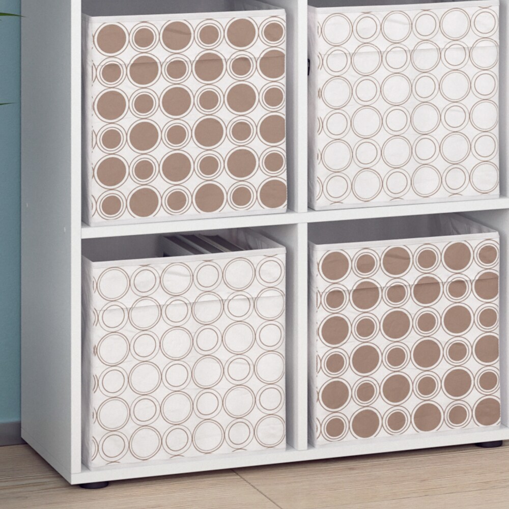 Vicco Raumteiler Würfelregal Standregal Tetra Weiß Faltbox Wohnzimmer Regal 73x72 cm modern Ablage 4 Fächer Dekoregal Ordnerregal Aufbewahrung