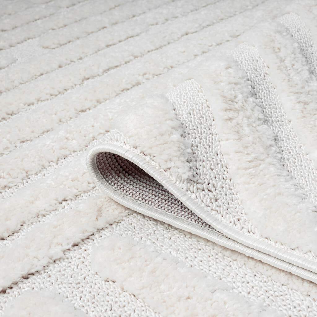 Carpet City Hochflor-Teppich »FOCUS749« rechteckig 20 mm Höhe Boho-Teppich, Hochtief-Muster/ 3D-Effekt, für Wohnzimmer, Schlafzimmer