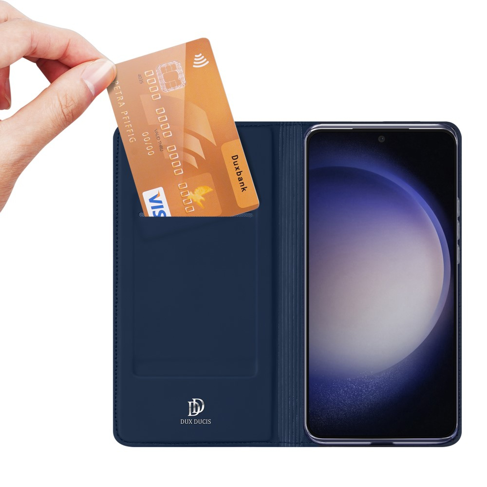 Samsung Galaxy S24 Flip Wallet Cover Leder Tasche - Dunkelblau